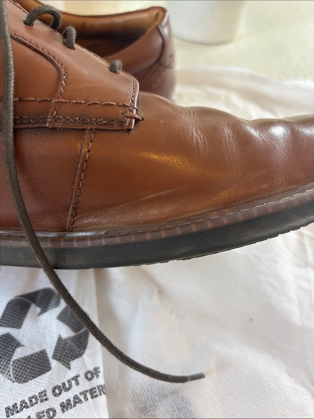 Men's Cognac Leather Derby Shoes
